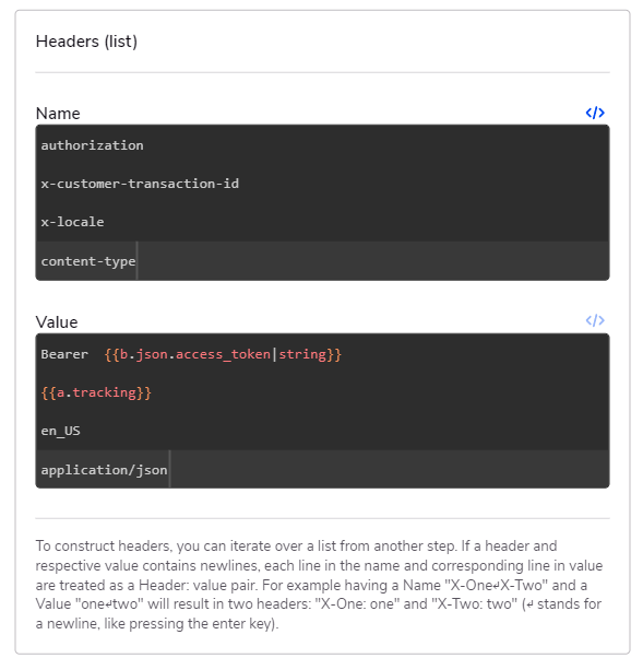 Problems constructing Headers in pipelines 'make request' channel ...